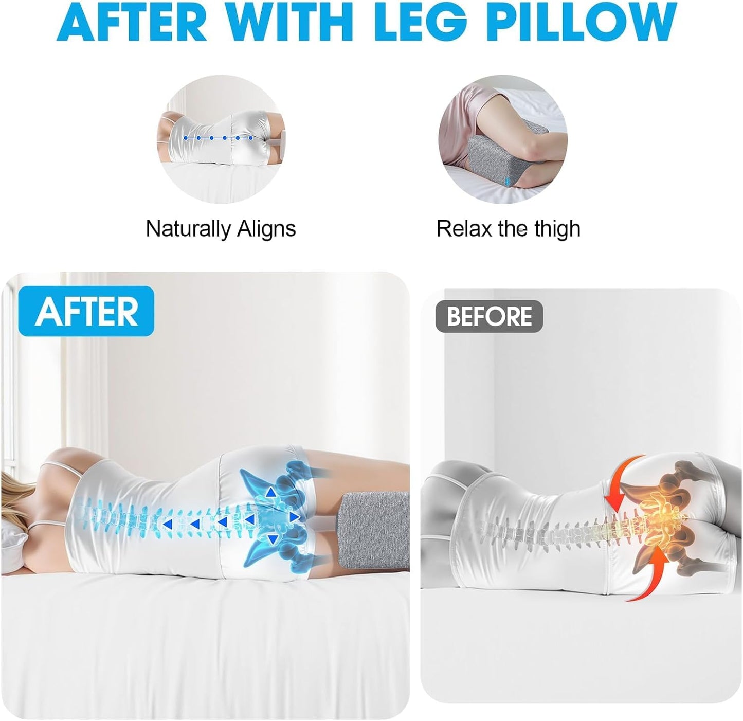 Memory Foam Knee Pillow for Side Sleepers