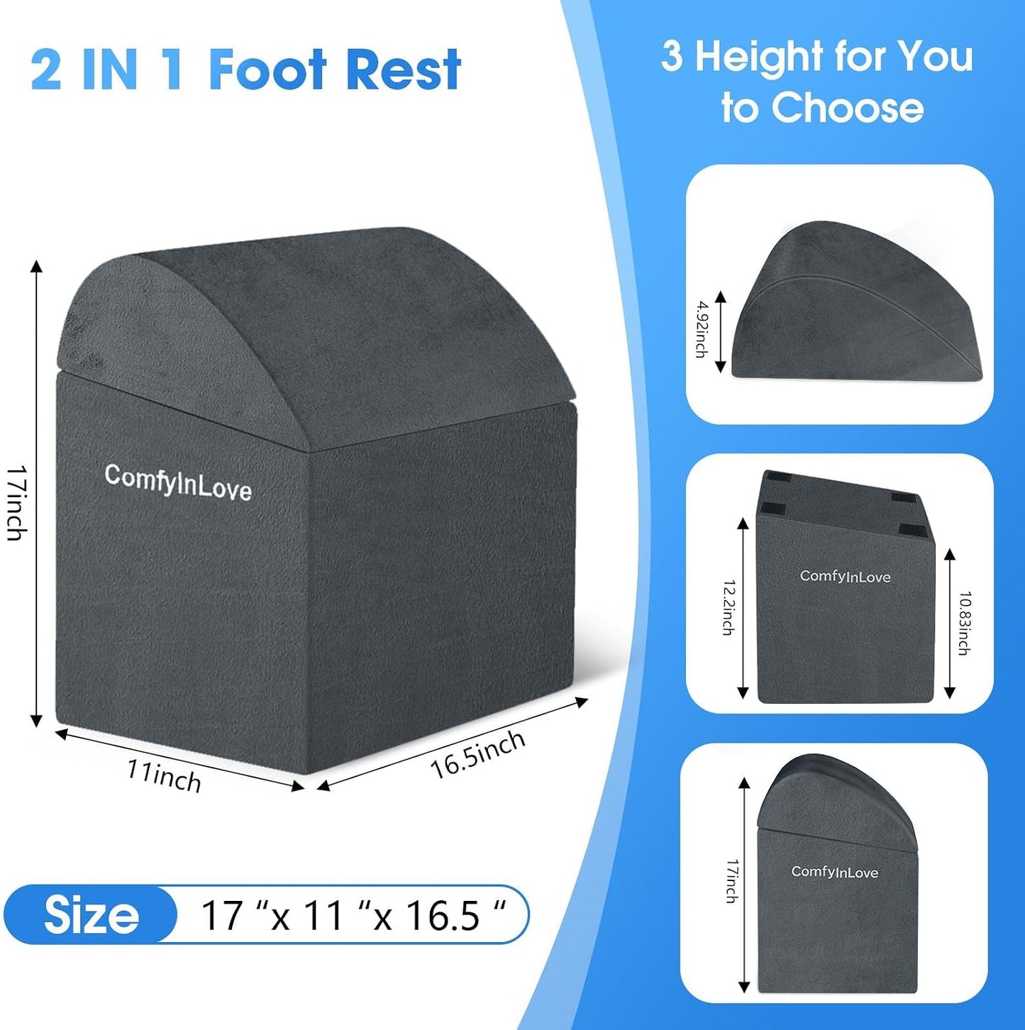Foot Rest for Under Desk with 3 Heights