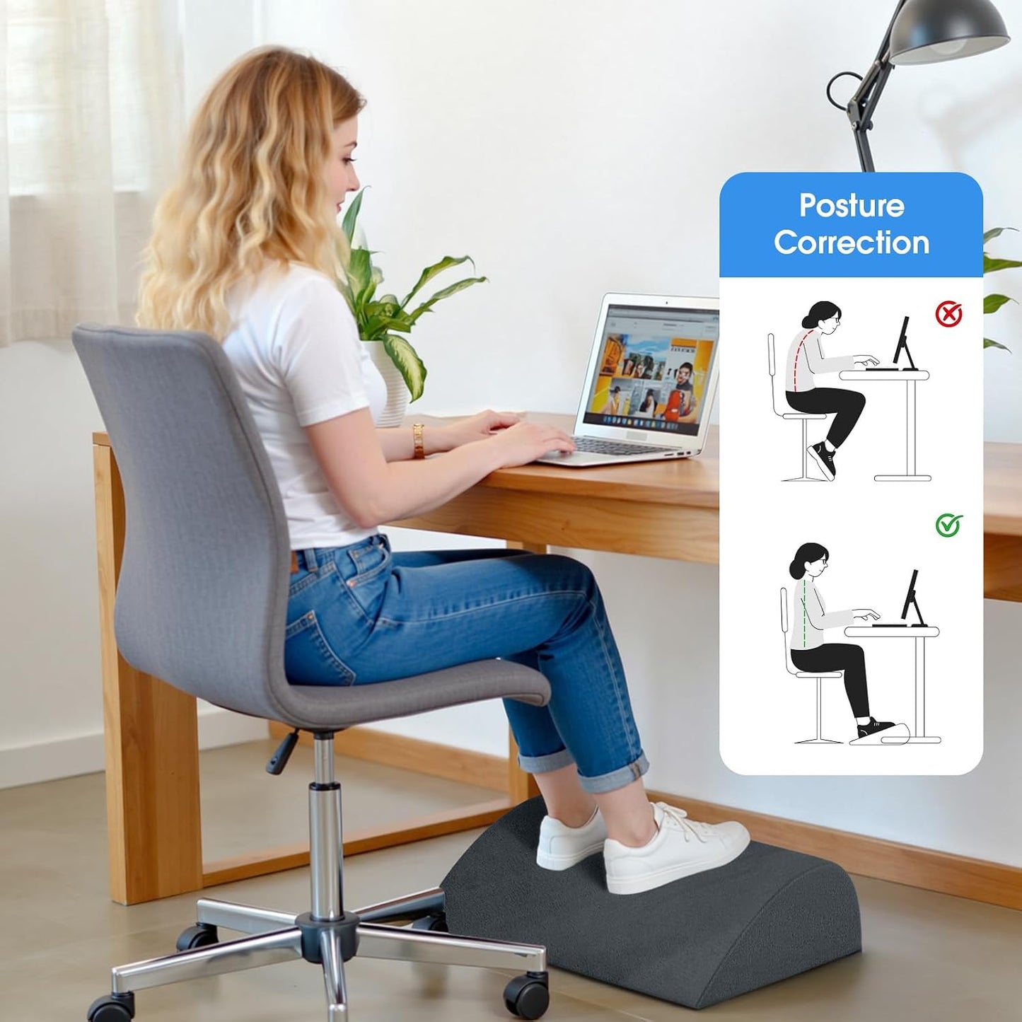 Foot Rest for Under Desk with 3 Heights