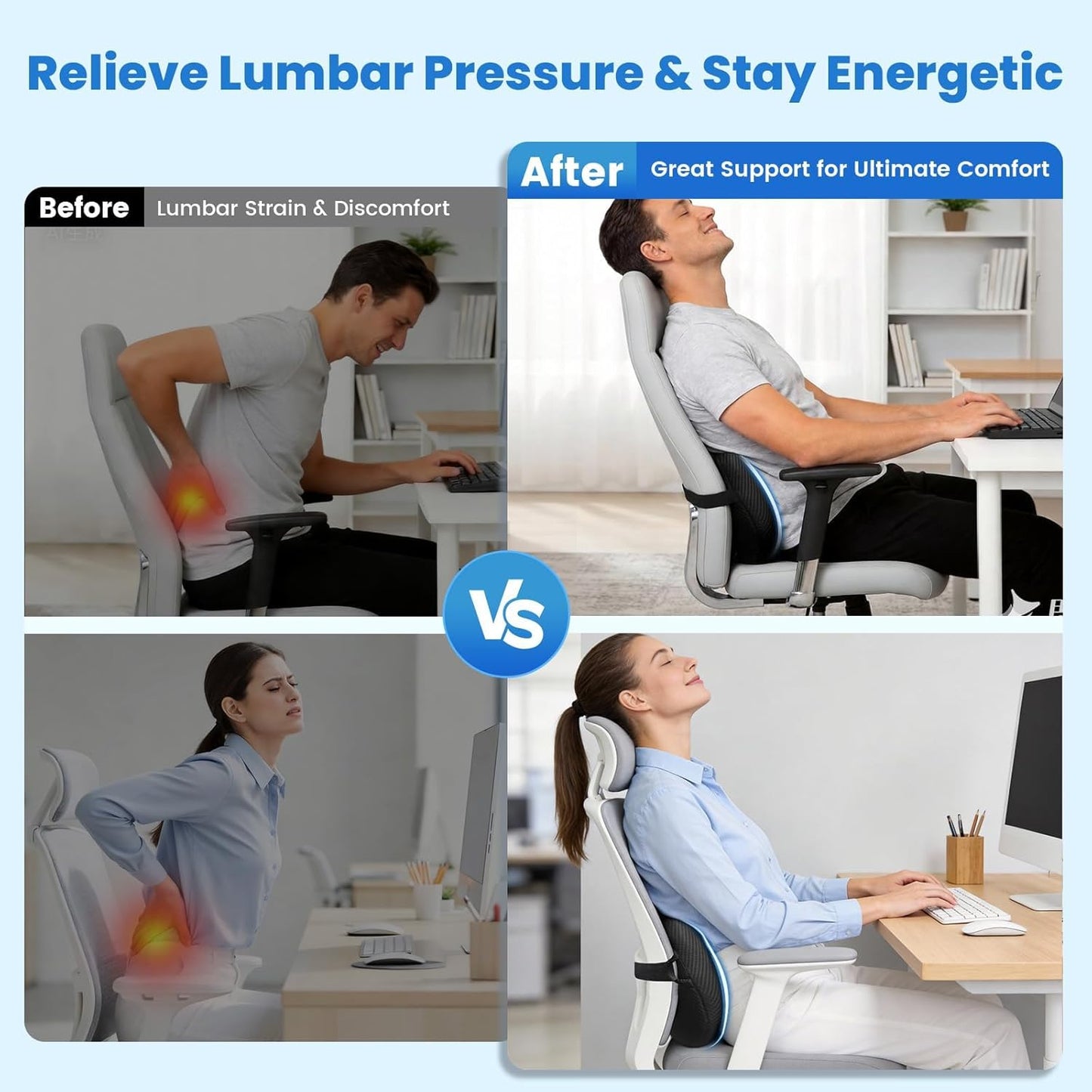 Memory Foam Lumbar Support Pillow