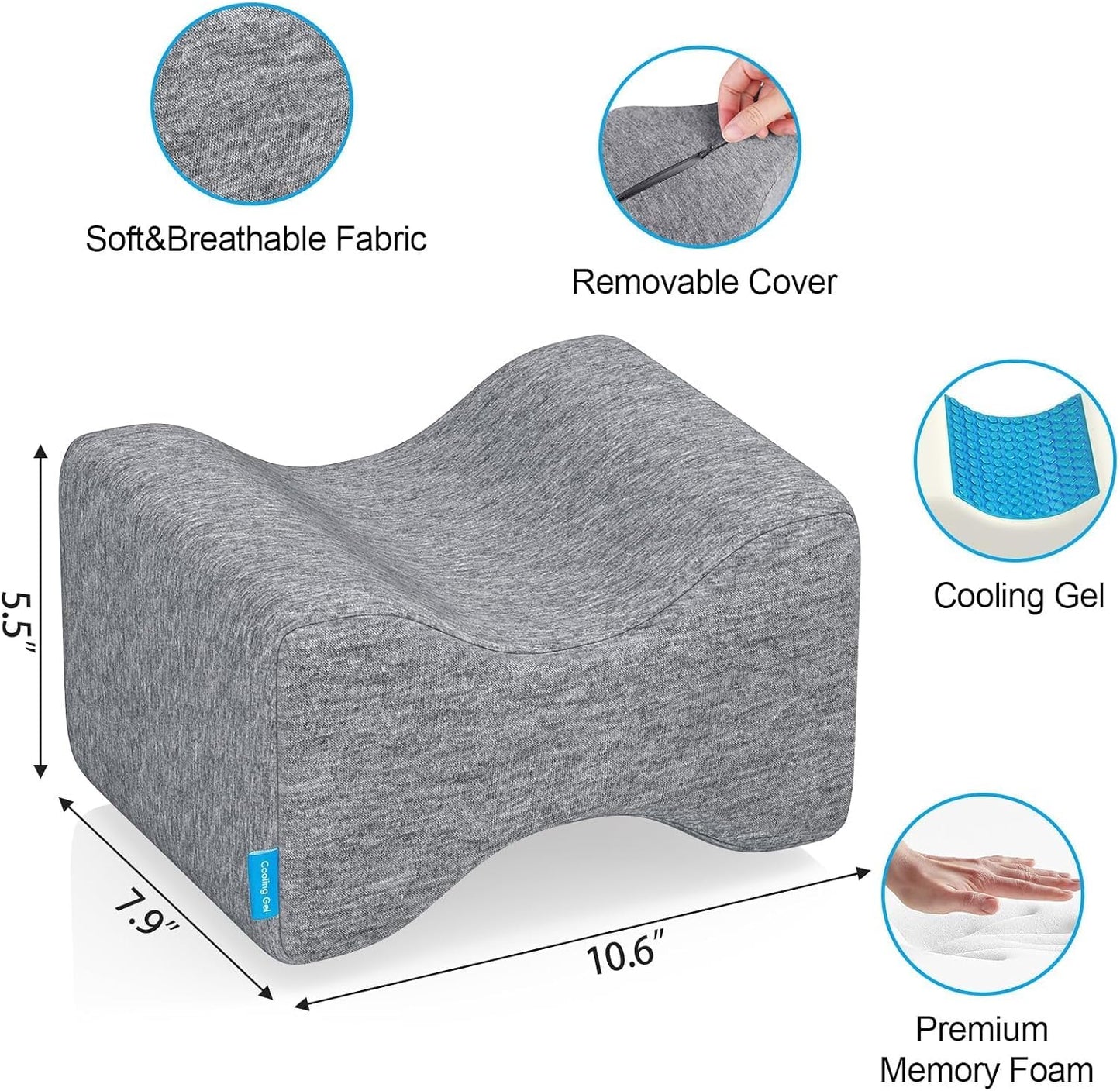 Memory Foam Knee Pillow for Side Sleepers