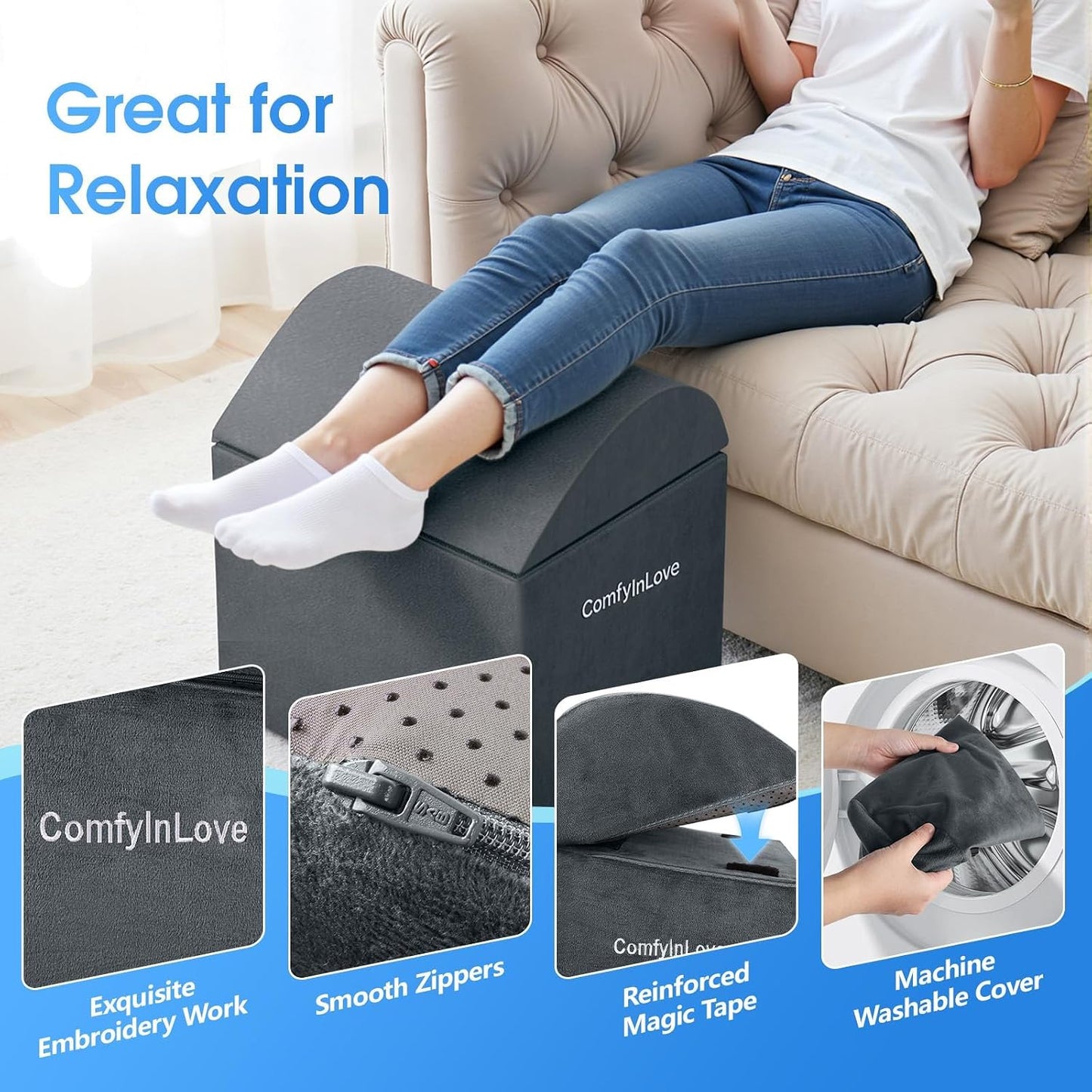 Foot Rest for Under Desk with 3 Heights
